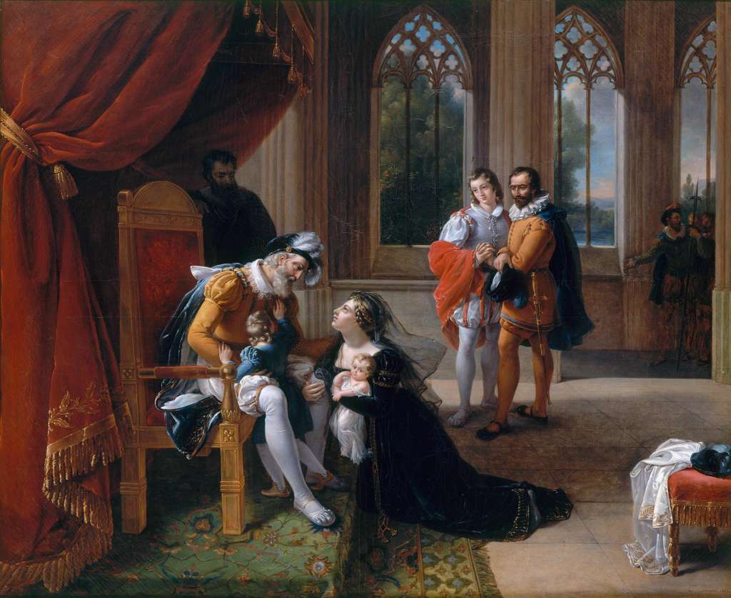 Ines Castro szukająca łaski u stóp Afonso IV pędzla Eugénie Servières