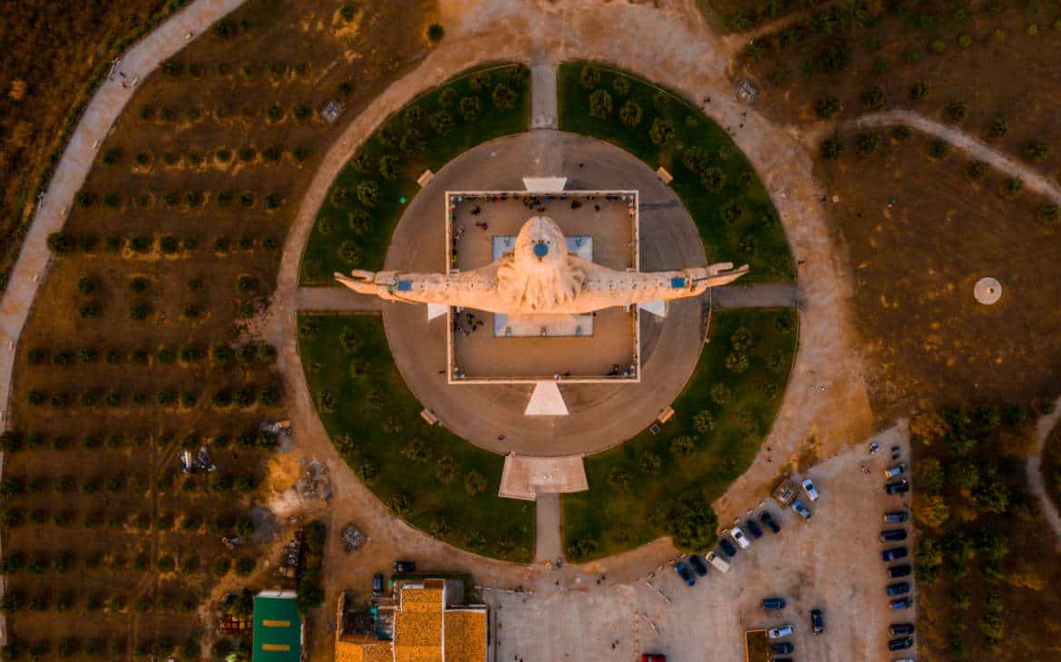 Pomnik Jezusa z drona Lizbona